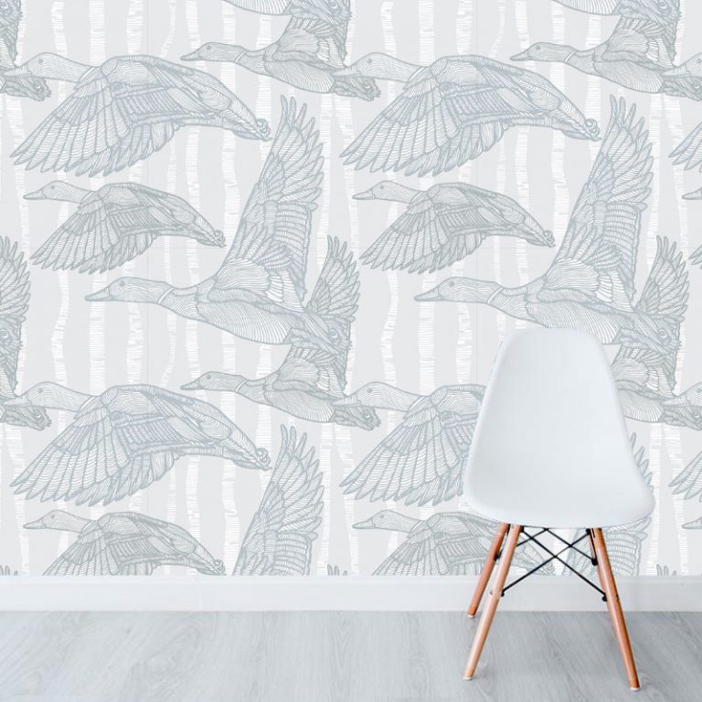 טפט Mallards Calling Winter ⋆ BOTTA