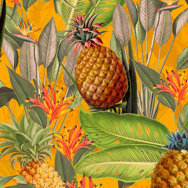 טפט אננסים Tropical-Leaves-and-pineapples