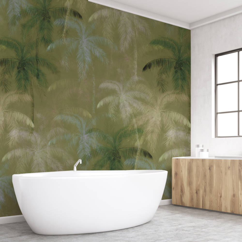 טפט Dreaming Palm Trees - Green