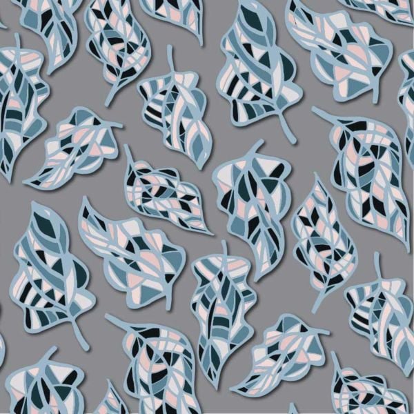 Autumn Leaves – Teal Grey