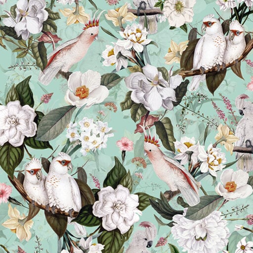 Blush Powder Pink Vintage Parrot Tropical Jungle – Celeste Wilderness