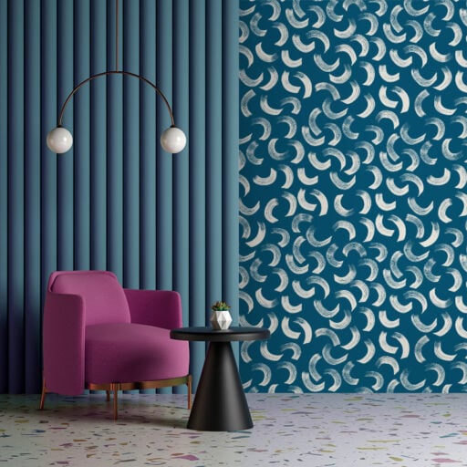 Brushed Curves – Blue