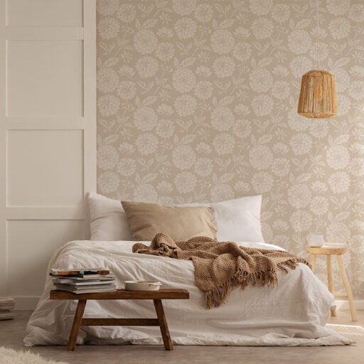 Dahlia Blooms Beige