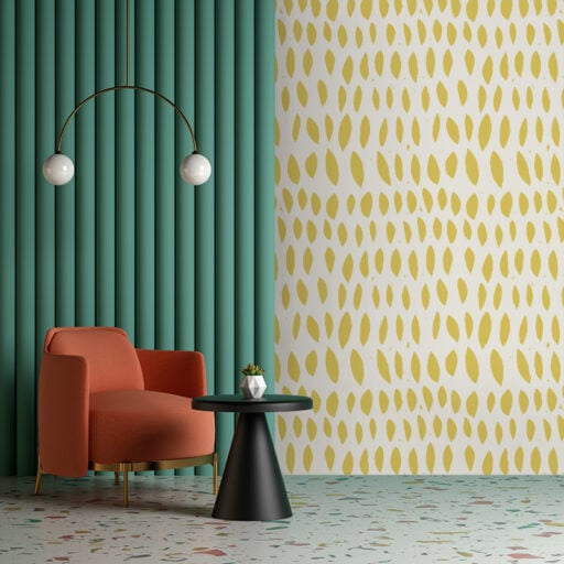 Gesneden Blad Warm Yellow Cream