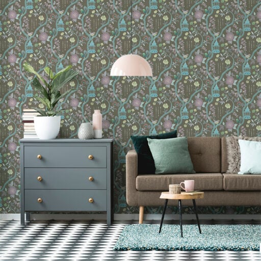 Japanese Garden Brown Blue