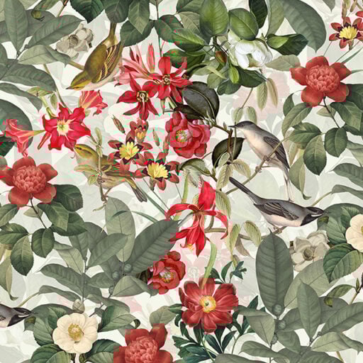 Vintage Birds and Flowers