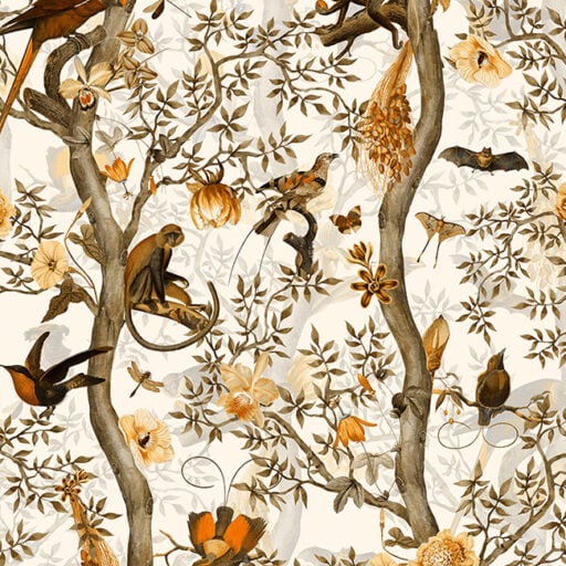 Vintage Birds and Monkeys Chinoiserie