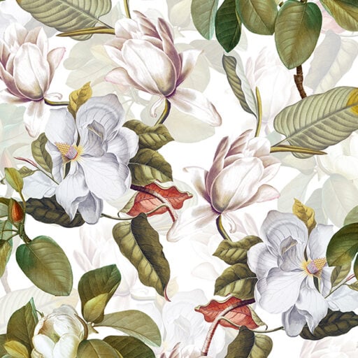 Vintage Magnolia Garden White
