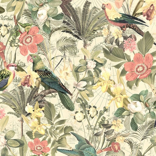 Vintage Parrot Tropical Jungle