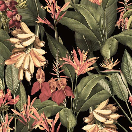 Vintage Sepia Exotic Banana Jungle