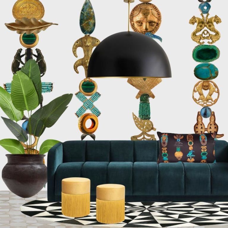 Mesopotamia Emerald on White