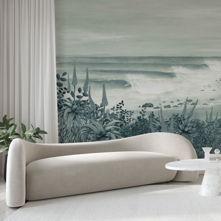 Summer Paradise Mural – Blue Grey